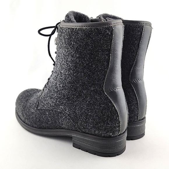 Eric Michael Caterina Waterproof Lace Up Grey Wool Blend  Ankle Boots Sz 36 / 6 - Picture 7 of 14